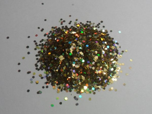 Hexagonal 0.40 Dourado holográfico